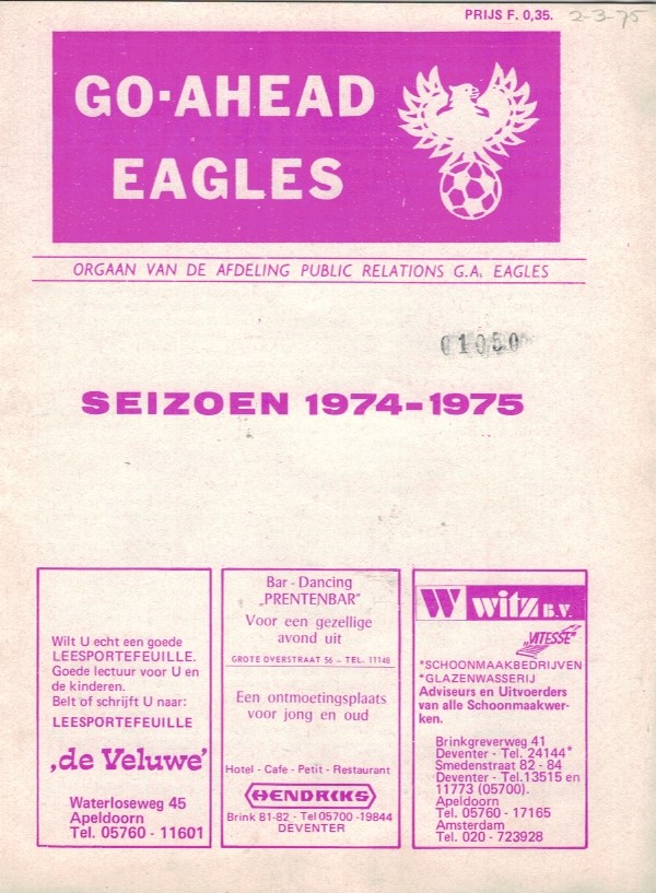 AZ Programma 2-maa-1975 Go Ahead Eagles uit